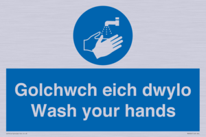 golchwch eich dwylo / wash your hands - safety sign